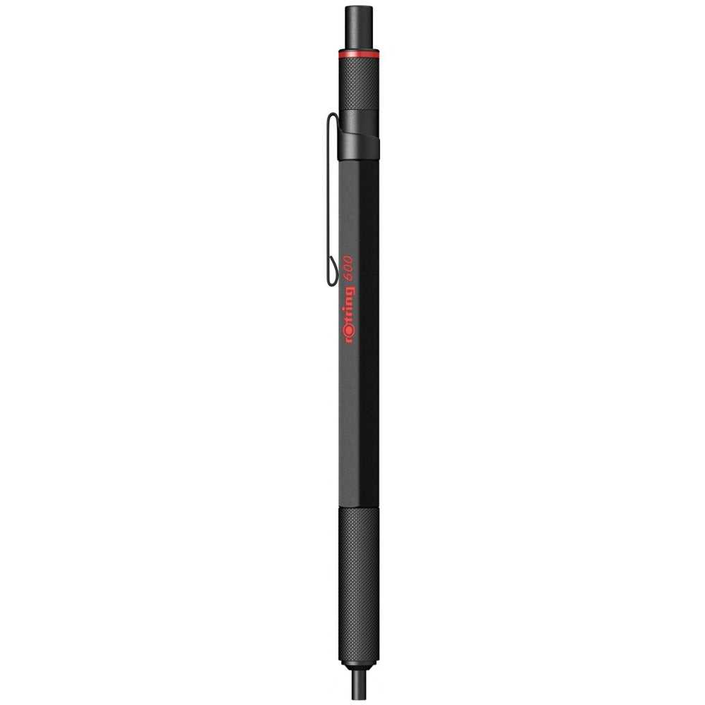 Rotring 600 Series Black 1.0mm Ball Pen, Metal Body,Non-Slip Metal Knurled Grip