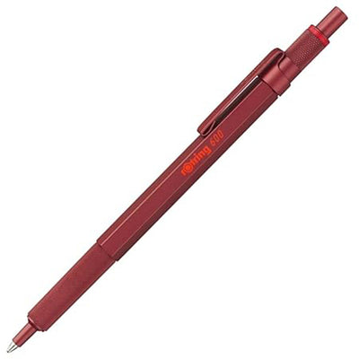 Rotring | 600 Series | Red 1.0mm Ball Pen | Metal Body | Non-Slip | Metal Knurled Grip