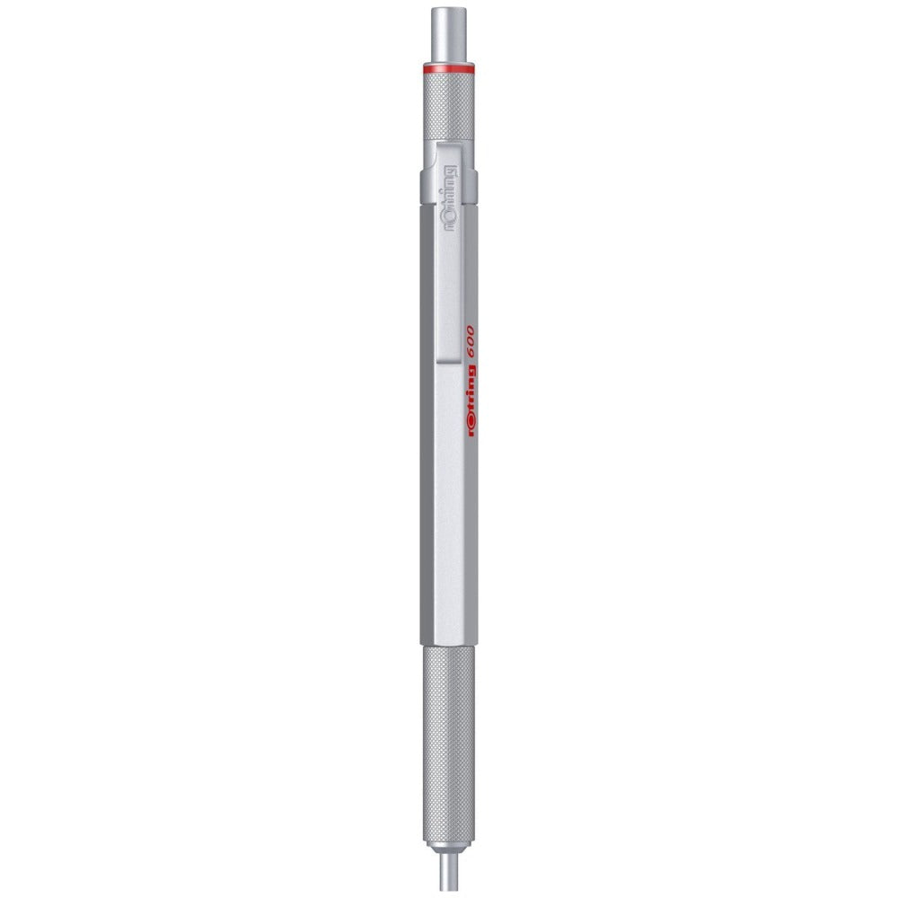 Rotring 600 Series Silver 1.0mm Ball Pen, Metal Body,Non-Slip Metal Knurled Grip