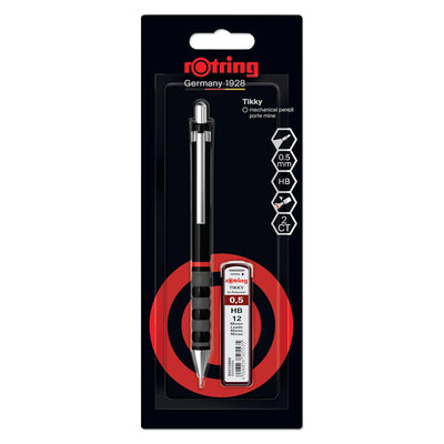 Rotring Tikky 0.5mm Mechanical Pencil – Black with Spare Leads - penpencilink