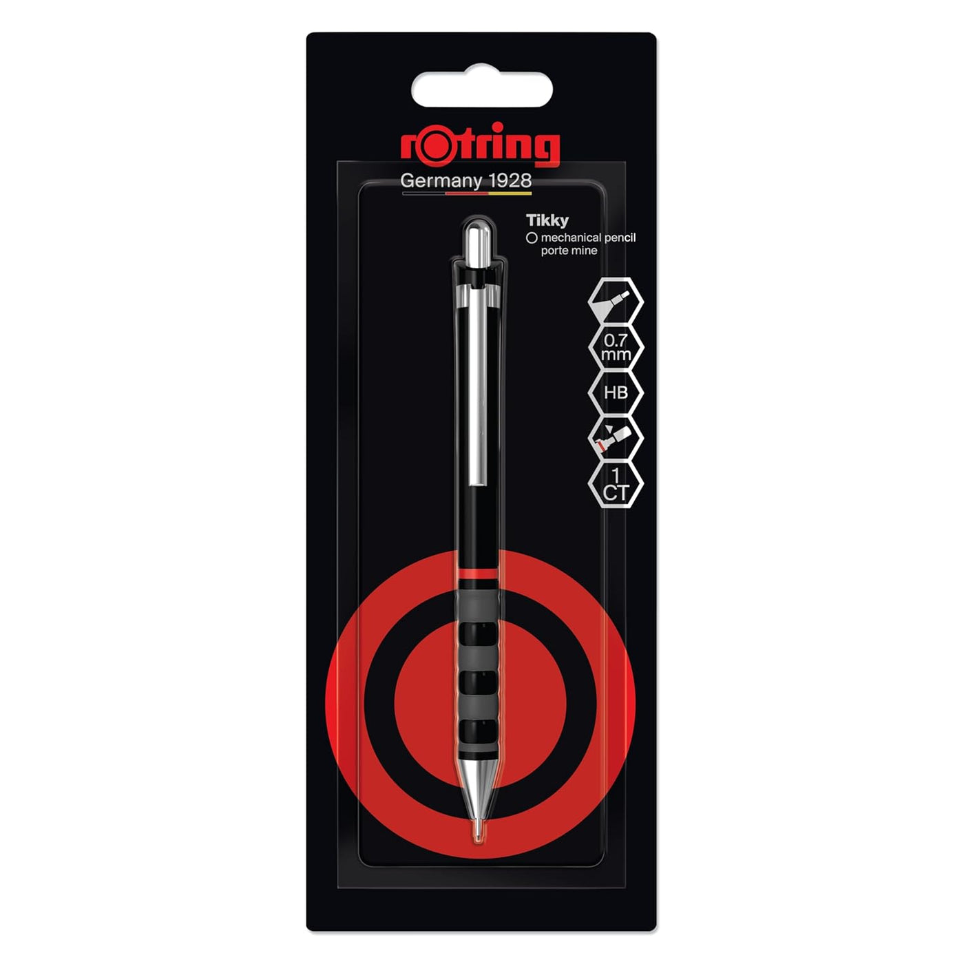 Rotring Tikky 0.7mm Mechanical Pencil – Black | HB Lead | Built - in Eraser - penpencilink