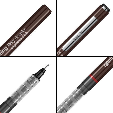 Rotring | Tikky | Graphic Fineliner | 0.8mm | Black Ink | Box of 12