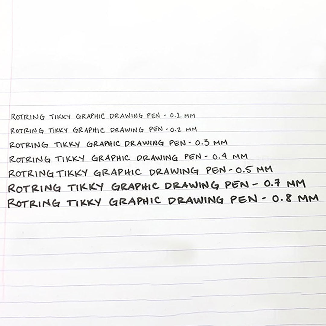 Rotring | Tikky | Graphic Fineliner | Black Pigment Lightfast | 0.1, 0.2 | 6 Pen Set | 3 Each