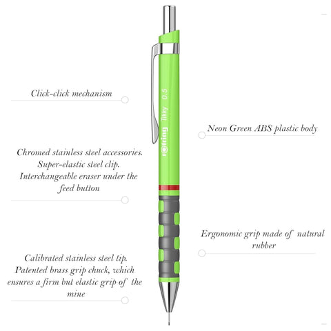 Rotring | Tikky | Mechanical Pencil | 0.5mm | Neon Green
