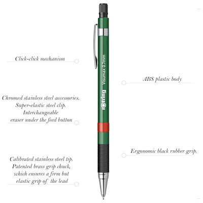 Rotring | Visumax | Mechanical Pencil | 0.7 mm | 2B Lead | Dark Green