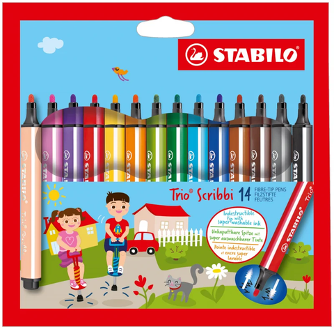 Stabilo | Trio Scribbi | Desk Set With 14 Colours