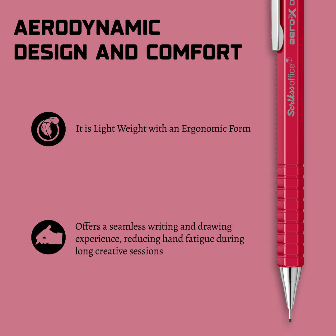 Scrikss | Aero-X | Mechanical Pencil | 0.7mm | Red