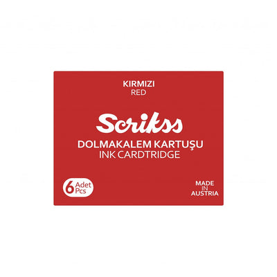 Scrikss | Cartridge Box | 6 Pcs | Fountain Pen | Red - penpencilink