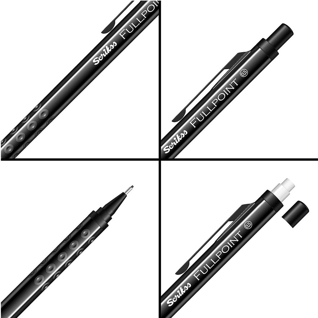 Scrikss | Full Point | Black Edition 0.5mm | Mechanical Pencil | Black