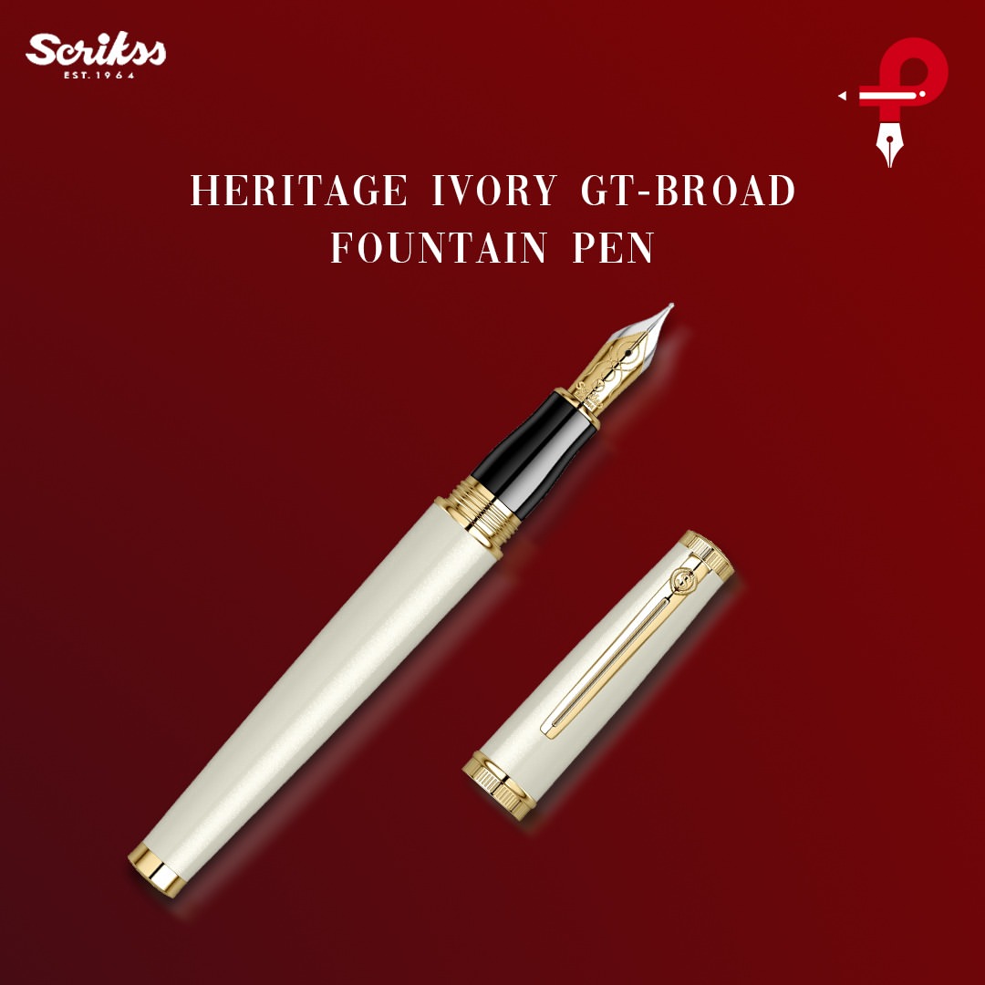 Scrikss | Heritage | Fountain Pen | Ivory GT-Broad