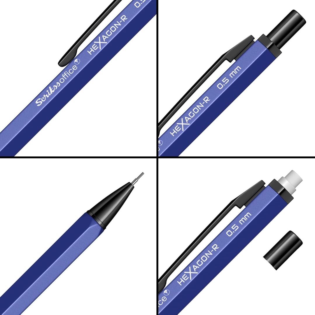 Scrikss Hexagon-R 0.5mm Mechanical Pencil - Dark Blue
