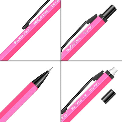 Scrikss Hexagon-R 0.5mm Mechanical Pencil - Neon Pink