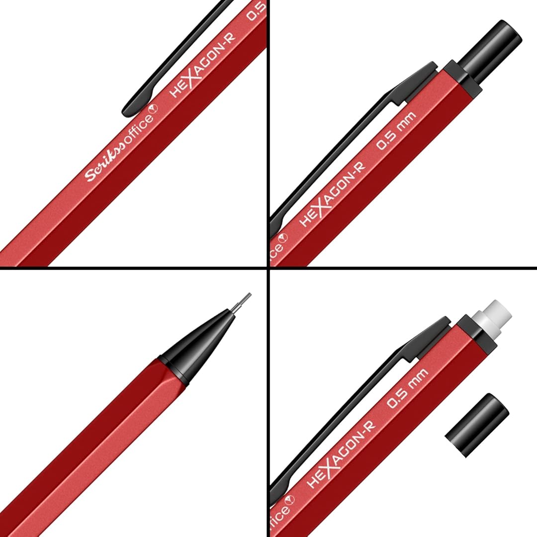 Scrikss Hexagon-R 0.5mm Mechanical Pencil - Red