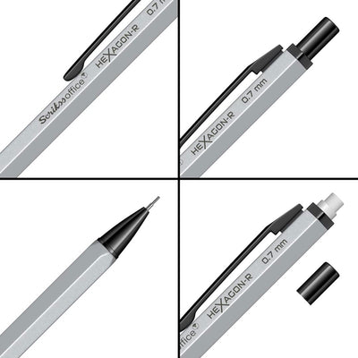 Scrikss Hexagon-R 0.7mm Mechanical Pencil - Silver