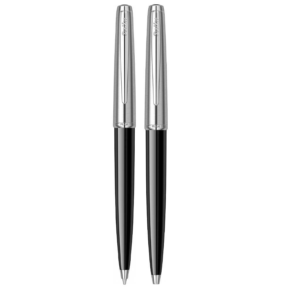 Scrikss | Metropolis 78 | Ball Point & 0.7mm Mechanical Pencil  Set | Black