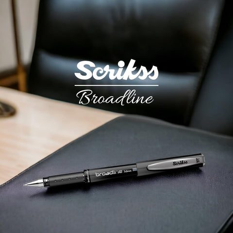 Scrikss | Office Broadline | 0.1mm | Gel Pen | Black | Pack Of 12