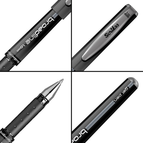 Scrikss | Office Broadline | 0.1mm | Gel Pen | Black | Pack Of 12
