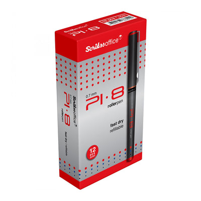 Scrikss | PI-8 | Rollerball Ink Pen 0.7mm | Box Of 12 | Red