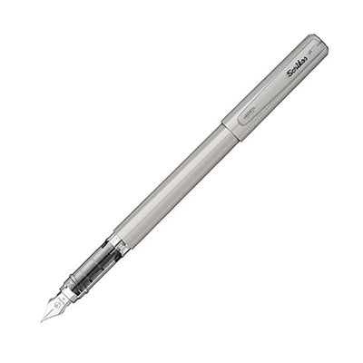 Scrikss Primeo Medium Nib Fountain Pen | 3 Cartridges Included | Stainless Steel Nib & ABS Body | Grey | in Blister Pack - penpencilink
