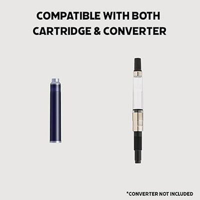 Scrikss Primeo Medium Nib Fountain Pen | 3 Cartridges Included | Stainless Steel Nib & ABS Body | Grey | in Blister Pack - penpencilink