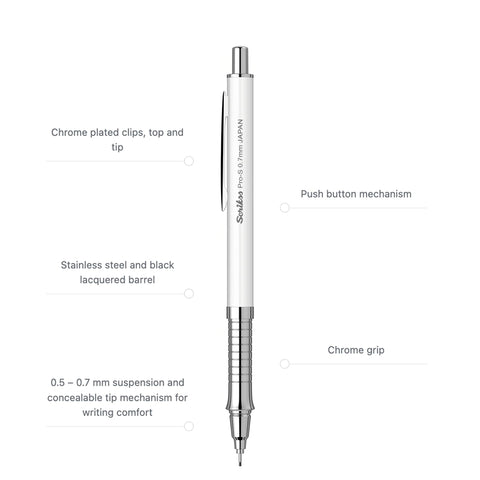 Scrikss | Pro-s | Mechanical pencil | 0.7MM | White