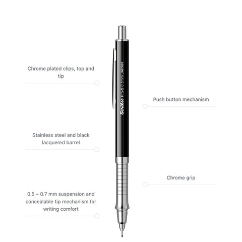 Scrikss | Pro-S 0.5mm | Mechanical Pencil | Black