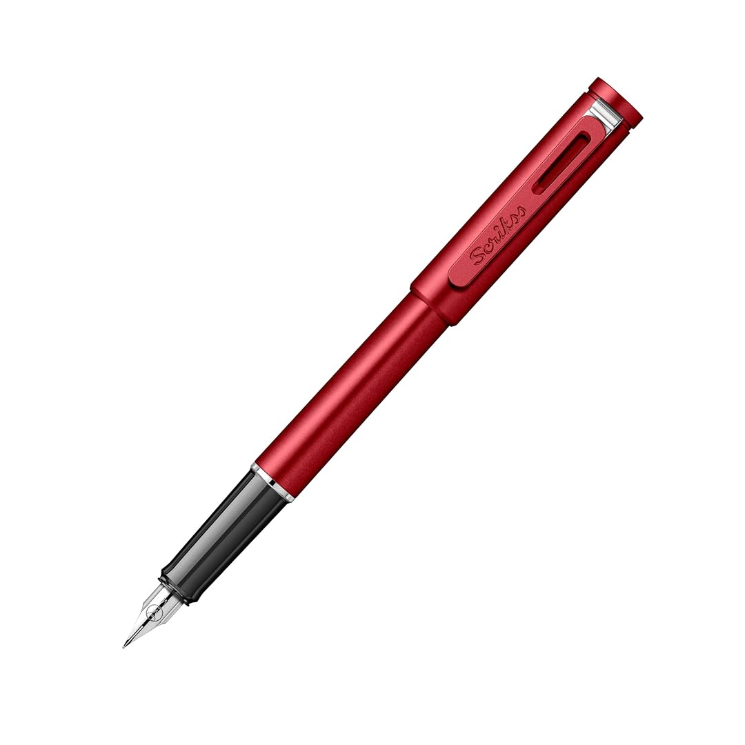 Scrikss | Punto Series | Fountain Pen | Medium Nib | Burgundy