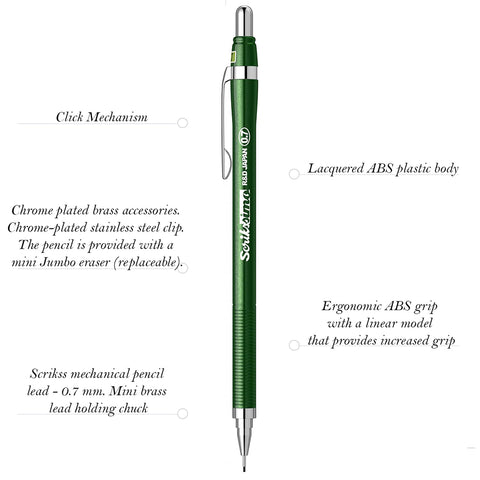 Scrikss | Simo | Mechanical Pencil | 0.7MM | Green