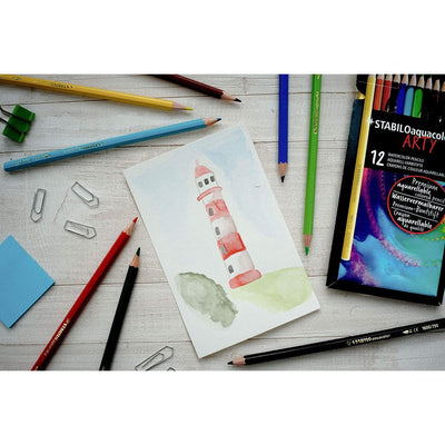 Stabilo | Arty  Aquacolor | Colouring Pencils Wallet | Set Of 12