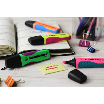 Stabilo | Boss Highlighter Pen| Splash Series | Fluorescent Yellow | 1 Piece - penpencilink