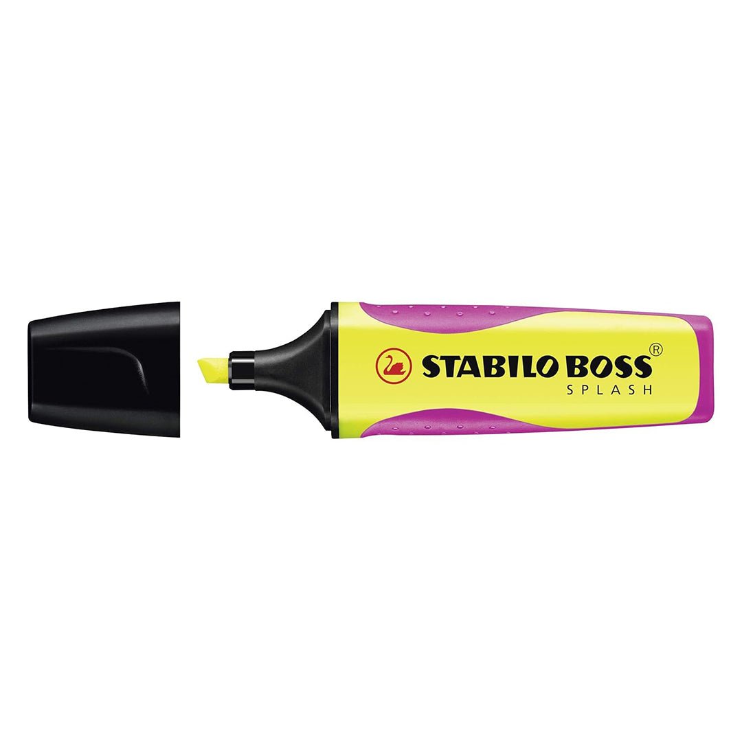 Stabilo | Boss Highlighter Pen| Splash Series | Fluorescent Yellow | 1 Piece - penpencilink