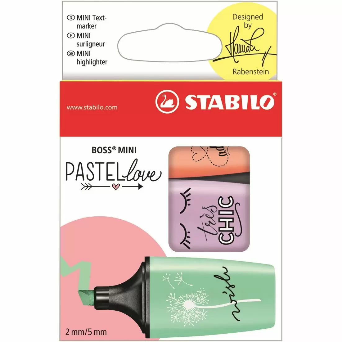 Stabilo | Boss | Mini Pastellove | Wallet With Mint-Peach-Lilac Colors