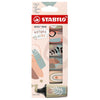 Stabilo | Boss | Mini Naturevibes | Highlighter Pen | Pack of 6 | Mud green | Earth green | Beige | Umber | Sienna | Warm Grey