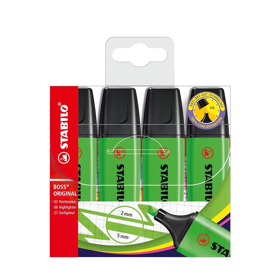 Stabilo | Boss Original | Green | Pack of 4