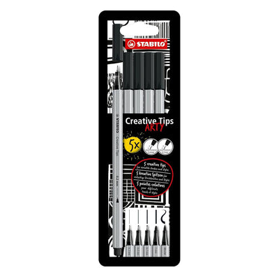 Stabilo | Arty | Multi Liner | Creative Tips | Black | 5 Point Sizes