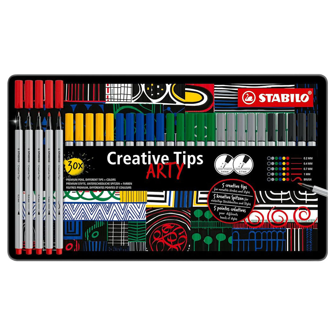 Stabilo | Arty | Multi Liner | Creative Tips | Black | 5 Point Sizes