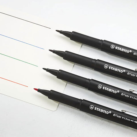 Stabilo | dr!ver Series | Premium Fineliner | Medium | Pack of 5 | Red