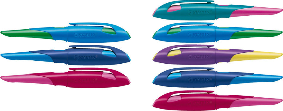 Stabilo | Easy Birdy | Fountain Pen | Right Handed | Turquoise/Neon pink | Medium nib