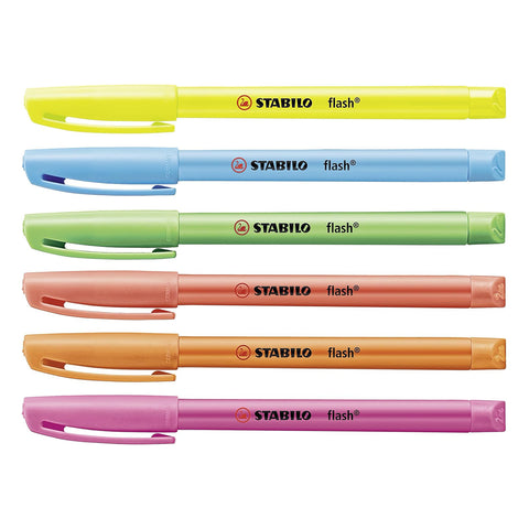 Stabilo | Flash | Highlighter | Pack Of 6 | Assorted Colours