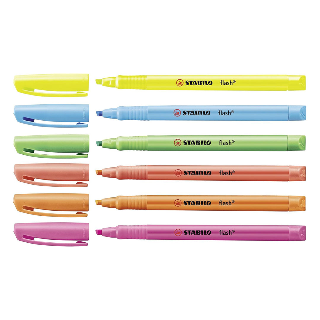 Stabilo | Flash | Highlighter | Pack Of 6 | Assorted Colours