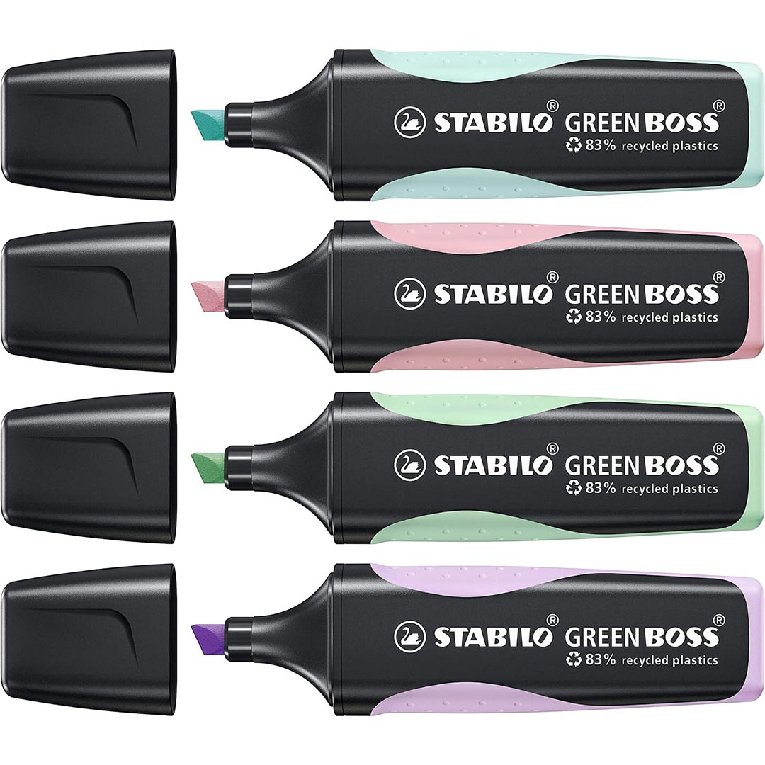 Stabilo | Green Boss | Eco-Friendly | Highlighter Pen | Pack of 4