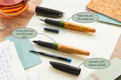 STABILO Grow Ballpoint Pen – Moss Green & Oak - penpencilink