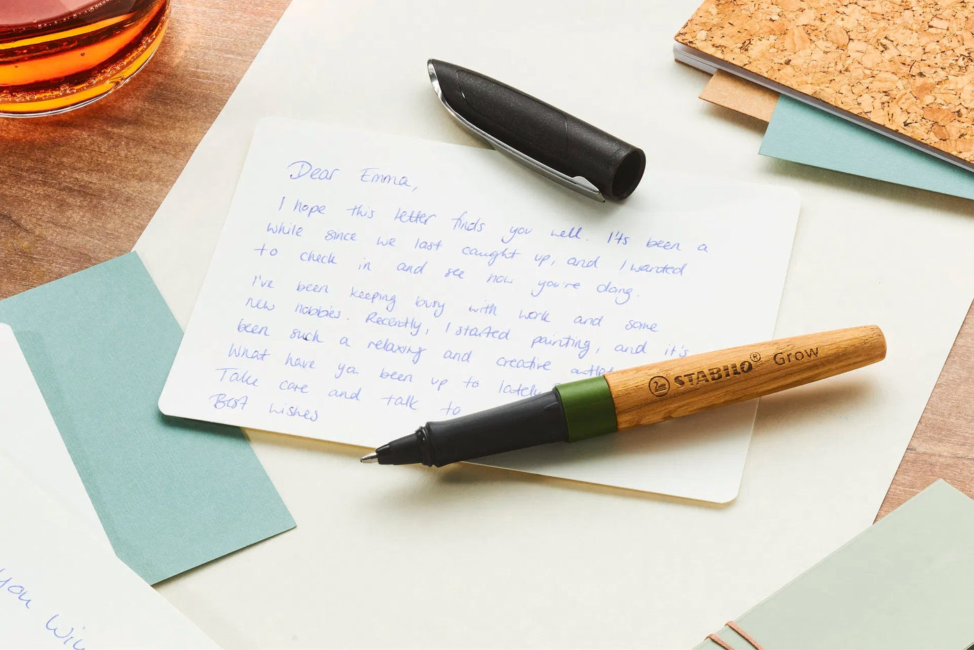 STABILO Grow Ballpoint Pen – Moss Green & Oak - penpencilink