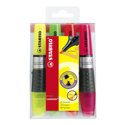 Stabilo | Luminator | Highlighter | Pack Of 4 | Yellow, Green, Orange, Pink
