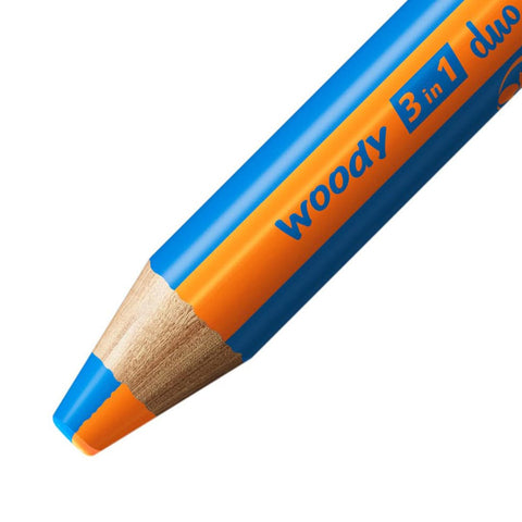 Stabilo | Multi-Talented Pencil | Woody 3 In 1 Duo | Orange/Blue | 1 Piece