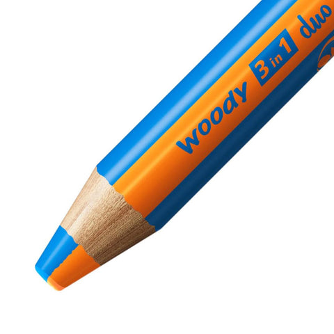 Stabilo | Multi-Talented Pencil | Woody 3 In 1 Duo | Orange/Blue | Pack of 5