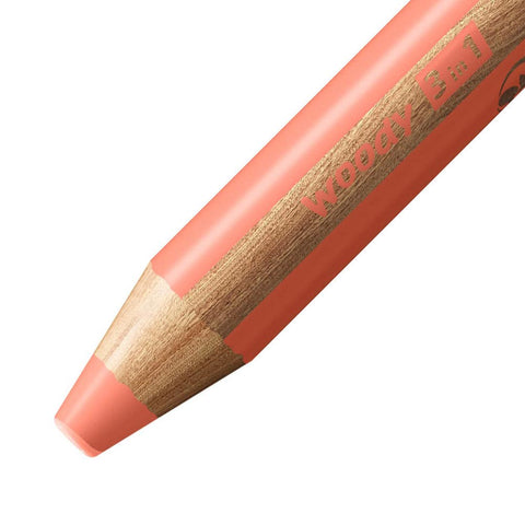 Stabilo | Multi-Talented Pencil | Woody 3 In 1 Duo | Pastel Red | 1 Piece