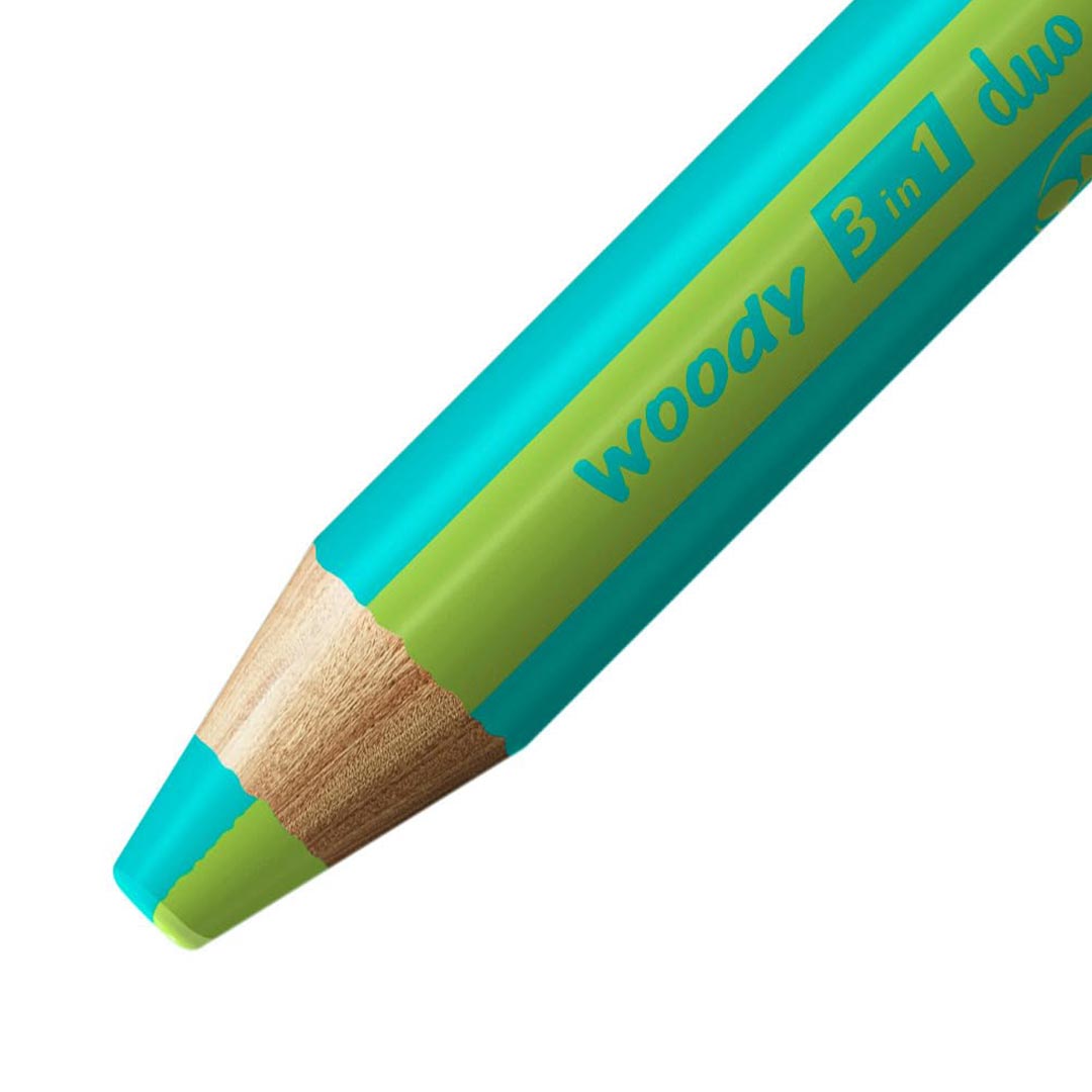 Stabilo | Multi-Talented Pencil | Woody 3 In 1 Duo | Turquoise/Light Green | 1 Piece