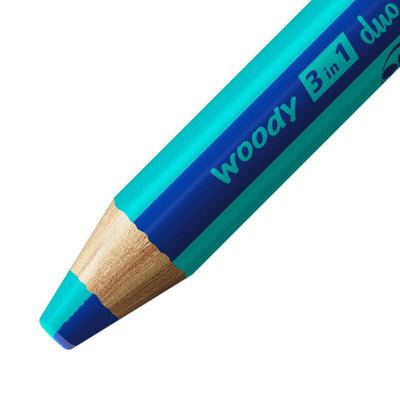 Stabilo | Multi-Talented Pencil | Woody 3 In 1 Duo | Ultramarine/Turquoise | Pack of 5