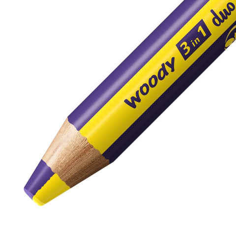 Stabilo | Multi-Talented Pencil | Woody 3 In 1 Duo | Yellow/Violet | 1 Piece